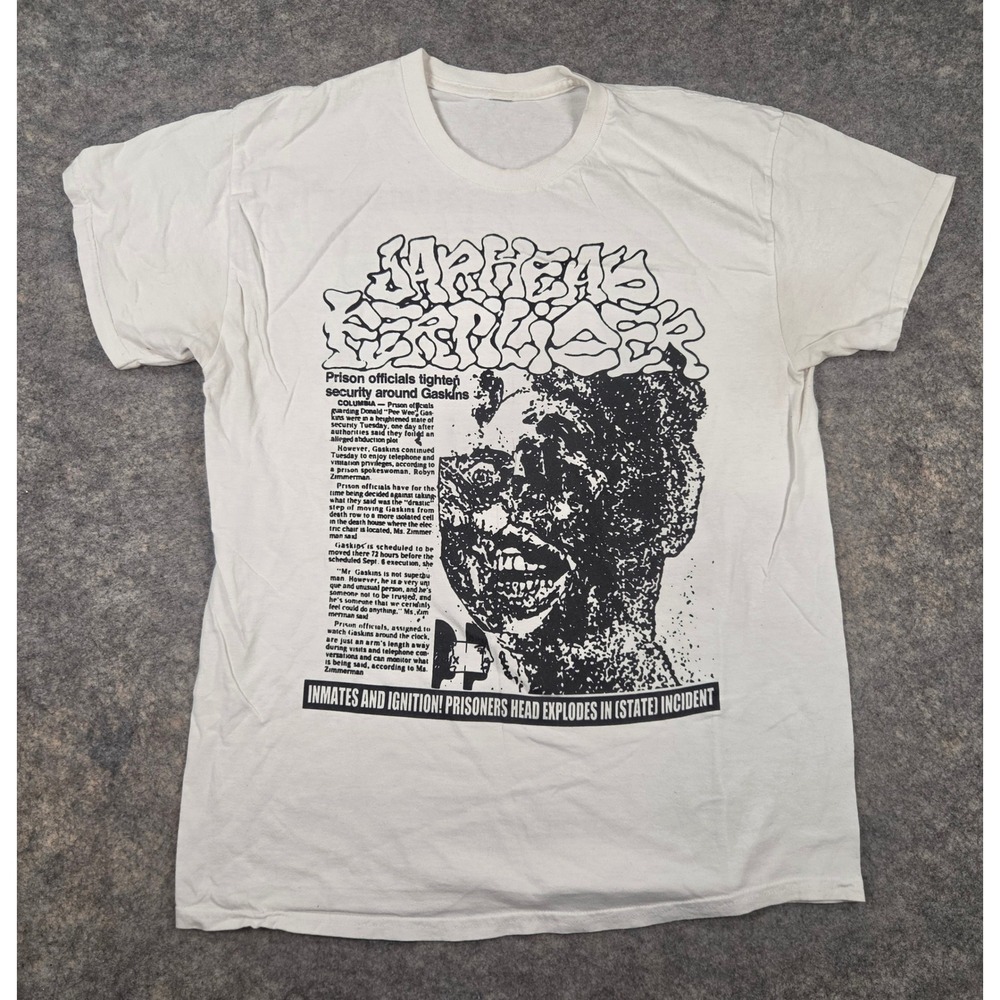 Jarhead Fertilizer Donald Pee Wee Gaskins True Crime Band T-Shirt White Large